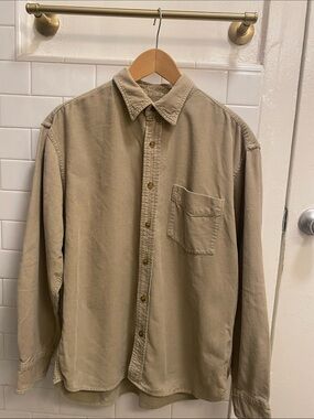 J. Crew Men's Beige Corduroy Button-Down Shirt